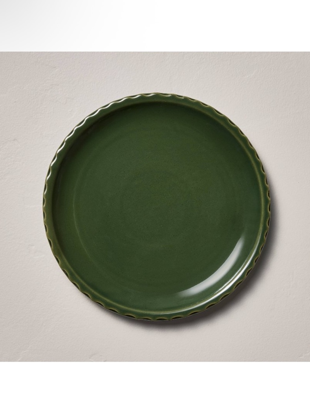 10.5" Pinched Edge Stoneware Dinner Plate Green - Hearth & Hand™ with Magnolia